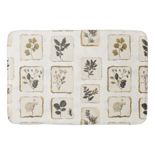 Tapis De Bain Fleurs sauvages séchées et pressées vintage botani