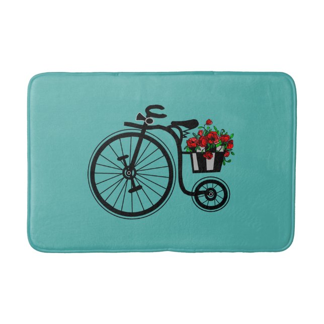 Tapis De Bain Fleurs Vélo Bain Mat (Devant)