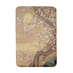Tapis De Bain Fleurs vintages de prunes japonaises au clair de l