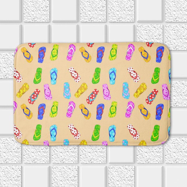 Tapis De Bain Flip Flop Sandales Motif Cute Beach House (Créateur téléchargé)