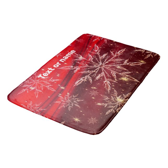 Tapis De Bain Flocon de neige Noël Cuisine Bain Tapis Mat Accuei (Angle)