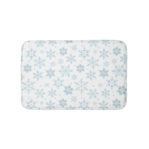 Tapis De Bain Flocons de neige bleus d'hiver