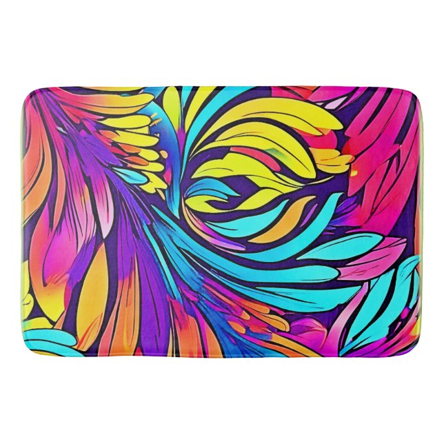 Tapis De Bain Floral Abstrait vibrant (Devant)