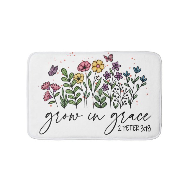 Tapis De Bain Floral Botanique Cultivant En Grace Citation Chrét (Devant)