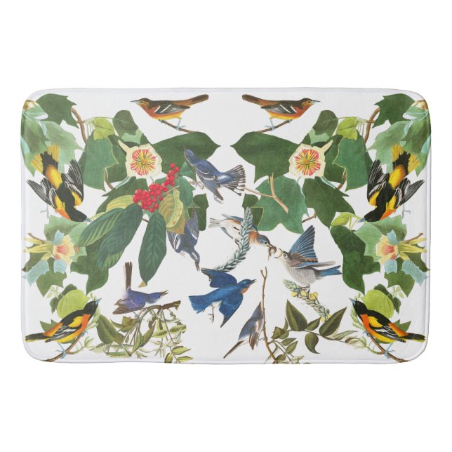 Tapis de bain floral d'animaux de faune d'oiseaux (Devant)