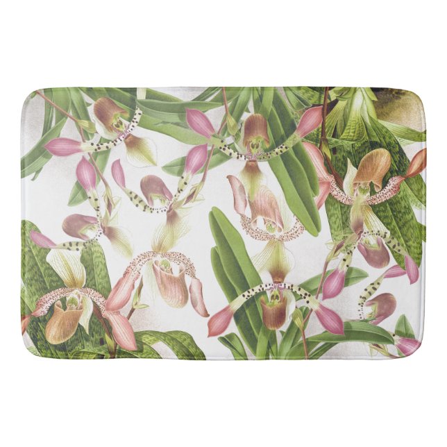 Tapis de bain floral de fleurs d'orchidée (Devant)