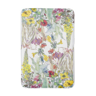 Tapis de bain floral de pavot d'iris de digitale