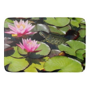 Tapis de bain floral de tortue de Lilypads d'étan