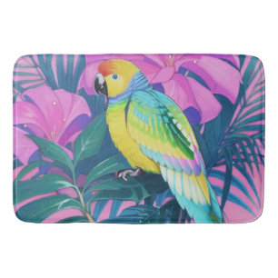Tapis De Bain Floral/hawaïen/tropical/perroquet