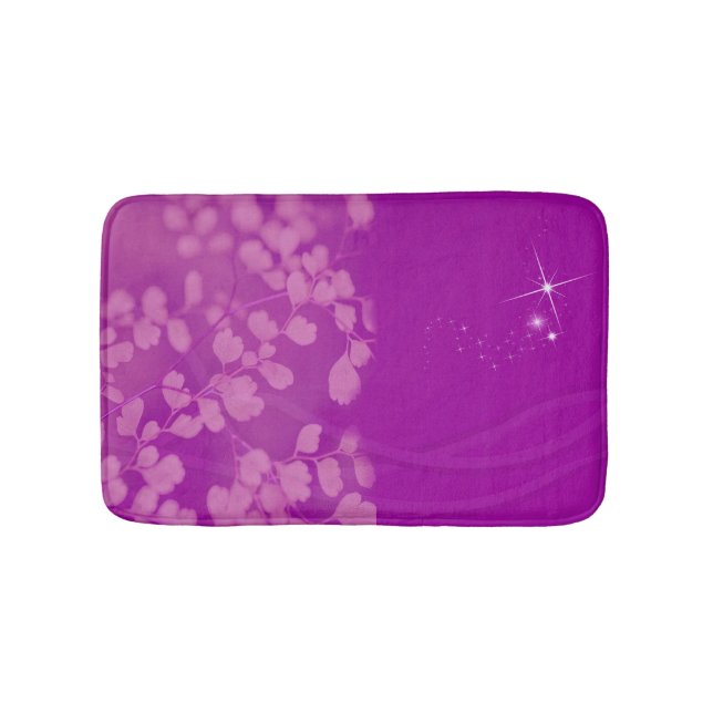 Tapis De Bain Floral Parties scintillant violet Personnalisé (Devant)
