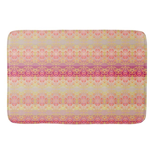 Tapis De Bain Floral Rose Et Peach (Devant)