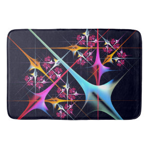 Tapis De Bain Floral rose moderne Art Abstrait Couleur Motif #01
