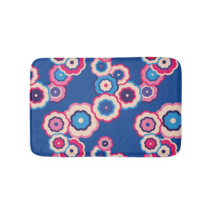Tapis De Bain Flore bleu rétro