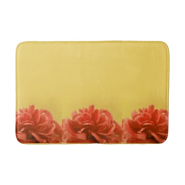 Tapis De Bain Flore de Pêche Jaune Pale (Devant)