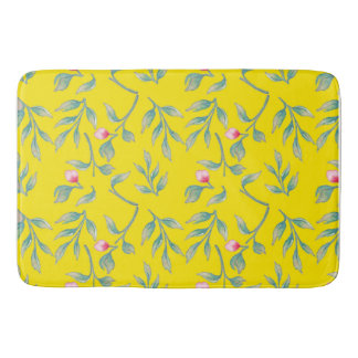Tapis De Bain Flore délicate Lame Jaune Plaine de Bain
