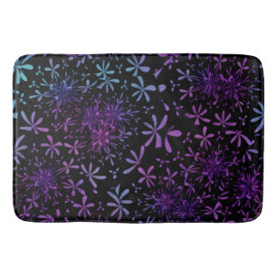 Tapis De Bain Flores pourpres de l'Aqua Retro
