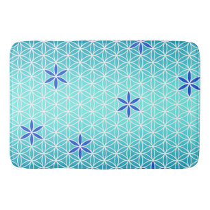 Tapis De Bain Flower Of Life - timbre sans couture motif - cyan