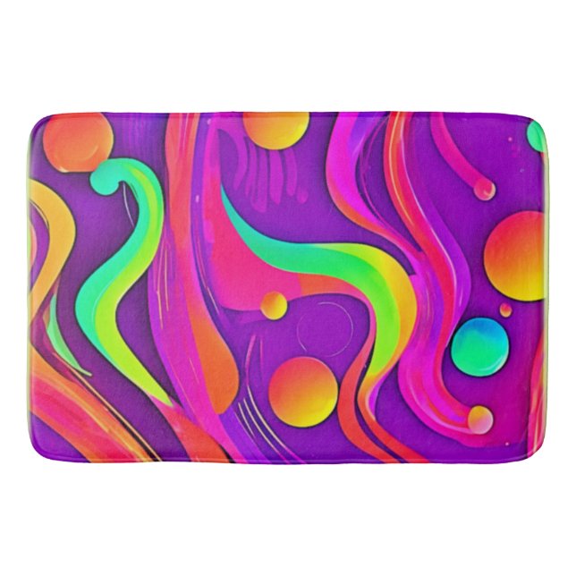 Tapis De Bain Flux arc-en-ciel : Amusement Abstrait (Devant)