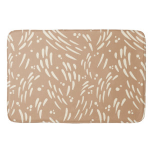 Tapis De Bain Flux dans Tan et Crème