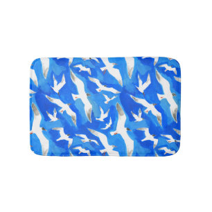 Tapis De Bain Flying seagulls on sky blue