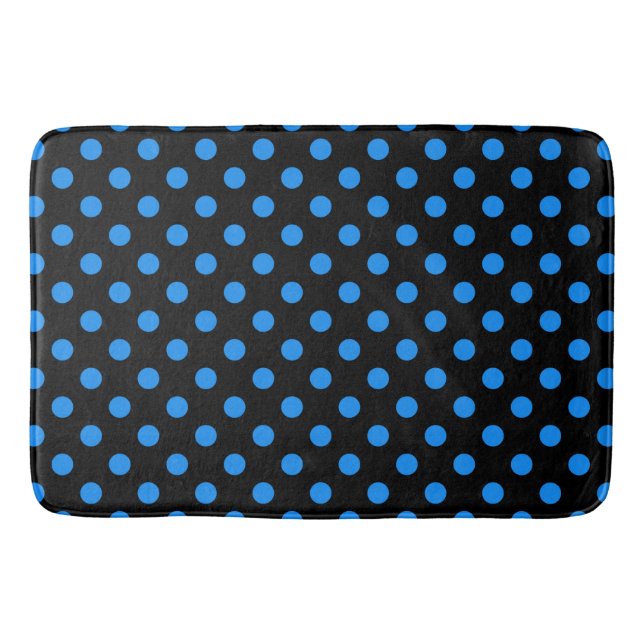 Tapis De Bain Fond noir points bleus (Devant)