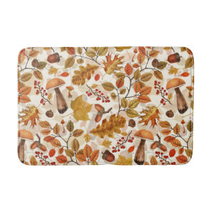Tapis De Bain Forêt automnale sur blanc
