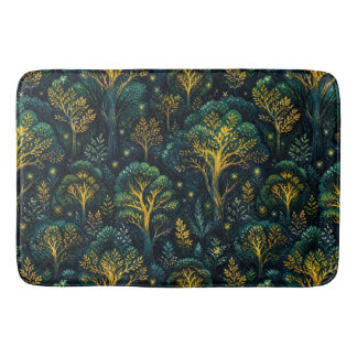Tapis De Bain Forêt enchantée émeraude foncé Bois magique