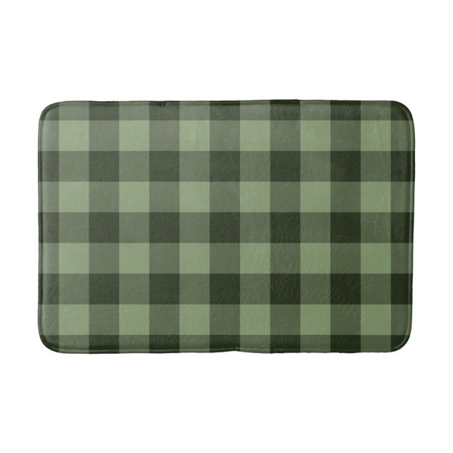 Tapis De Bain Forêt verte À damiers Carrés Plaid (Devant)