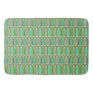 Tapis De Bain Formes arc de cercle Vert rétro, turquoise, aqua, 