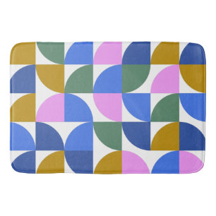 Tapis De Bain Formes géométriques modernes et colorées Bleu pour