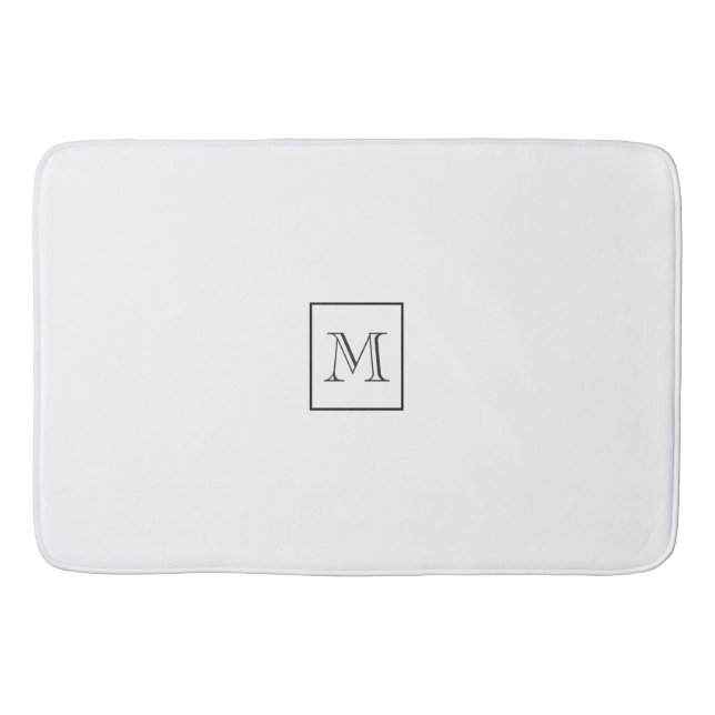 Tapis De Bain Formes géométriques toniques et bleues | Monogramm (Devant)