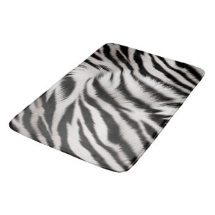 Tapis De Bain Fourrure animale zébrée et léopard