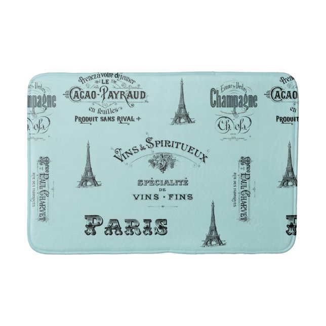 Tapis de bain français d'Aqua d'étiquette de Paris (Devant)