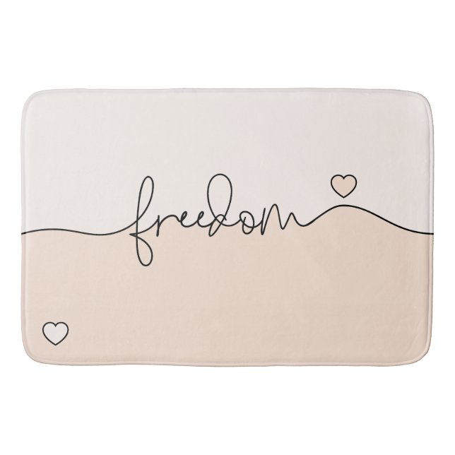Tapis De Bain Freedom Minimalist Typography Design (Devant)