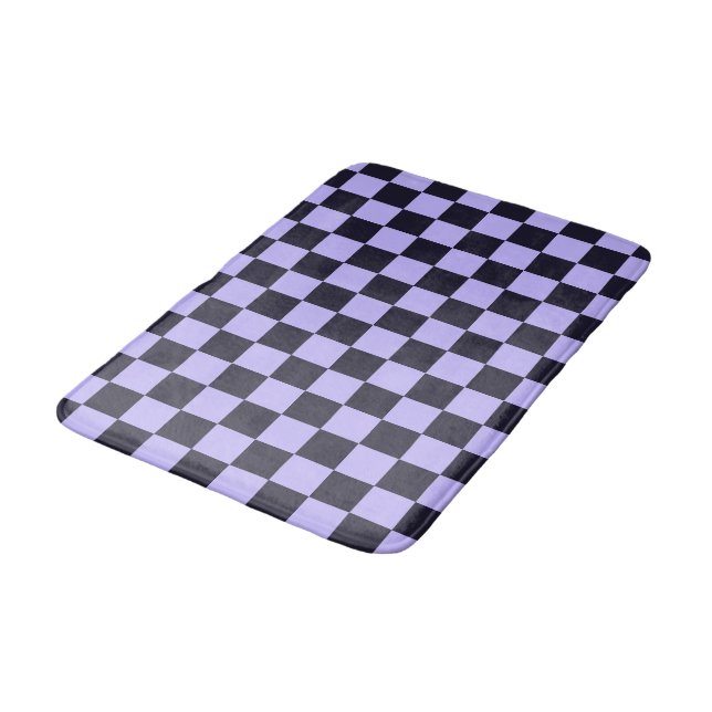 Tapis De Bain French lilac checkerboard pattern (Angle)