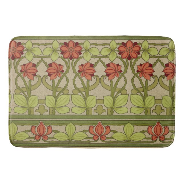 Tapis De Bain Frieze Bordure Art Nouveau Floral (Devant)