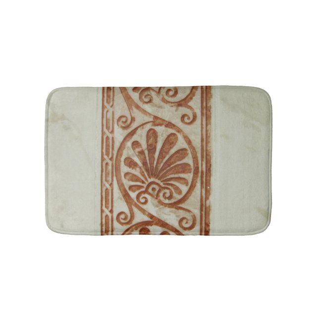 Tapis De Bain Frontière Brown méditerranéenne ornementale (Devant)