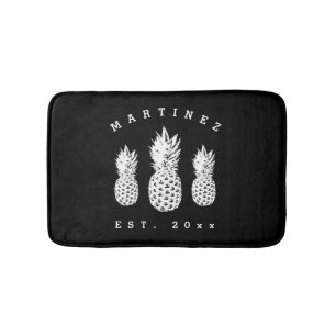Tapis De Bain Fruit de bain personnalisé pour ananas noir et bla