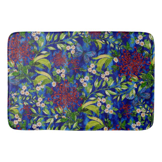 Tapis De Bain Fuji Mums Daisées et papillons (Devant)