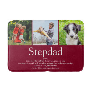 Tapis De Bain Fun Modern Cool Stepfather Stepdad Photo Collage