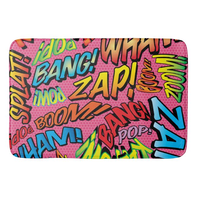 Tapis De Bain Fun Retro Comic Book pop Art Sounds (Devant)