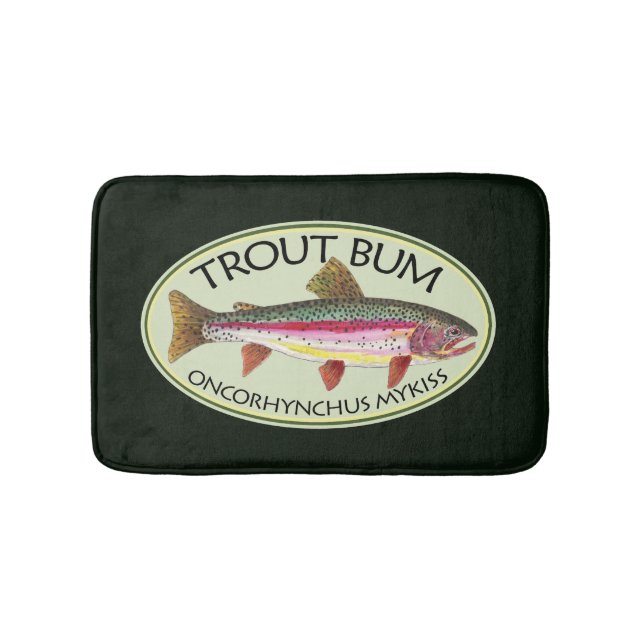 Tapis De Bain Funky Rainbow Trout Bum Fishing (Devant)