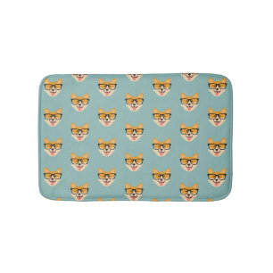 Tapis De Bain Funny Hipster Corgi Motif