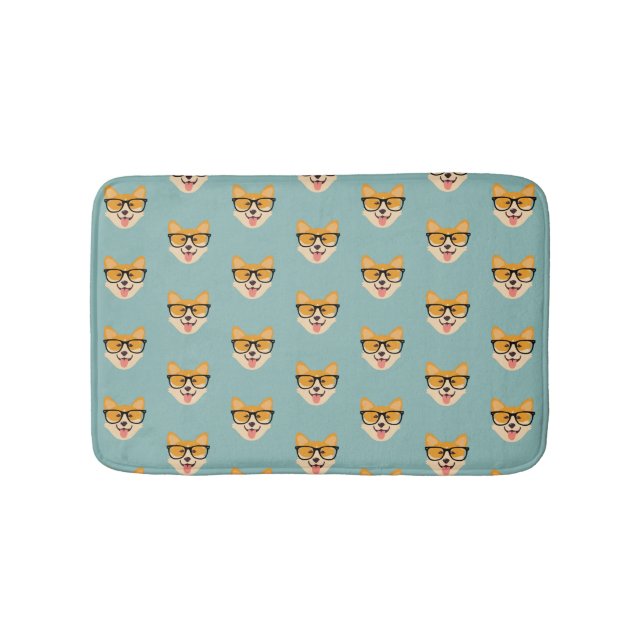 Tapis De Bain Funny Hipster Corgi Motif (Devant)