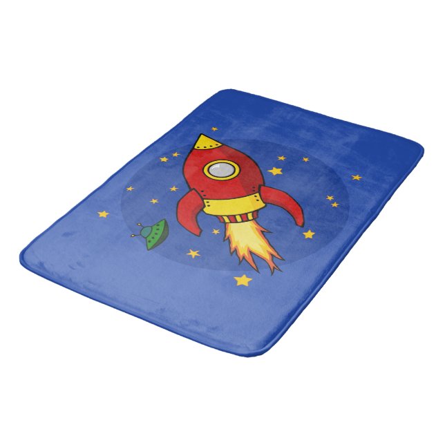 Tapis De Bain Fuseau rouge à fusées (Angle)