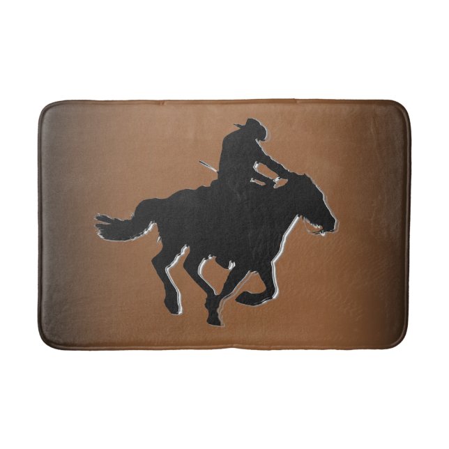 Tapis De Bain Galloping Horse et Cowboy à l'occidentale (Devant)