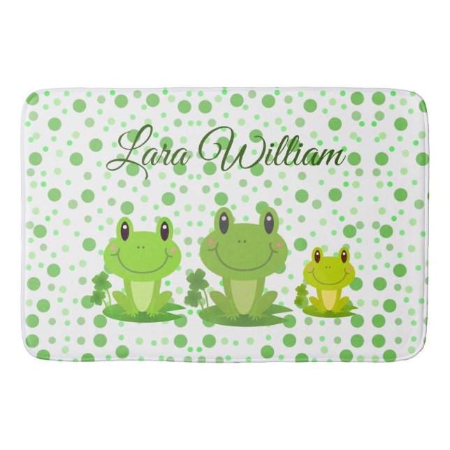 Tapis De Bain Gamme de grenouilles Enfants verts (Devant)