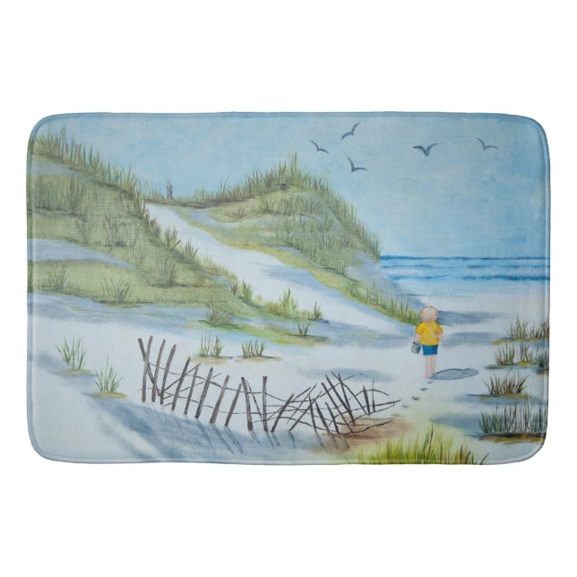 Tapis De Bain Garçon Marchant La Plage (Devant)