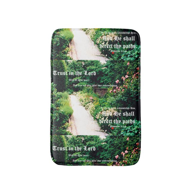 Tapis De Bain Garden Path with Proverbs 3:5-6 (Devant (Vertical))