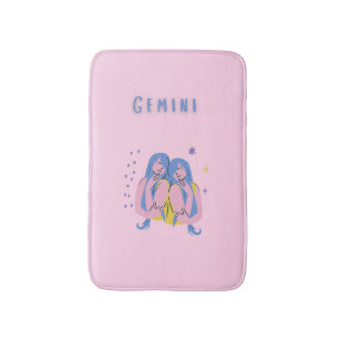 Tapis De Bain Gémeaux rose, zodiaque, impression signe du zodiaq